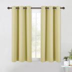 NICETOWN Bedroom Curtains Blackout Drapery Panels, 2 Panels, 42 x 54 Inch, Paler Yellow, 3 Pass Microfiber Thermal Insulated Solid Ring Top Blackout Window Curtains/Drapes