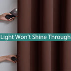 Yakamok Brown 100% Blackout Patio Door Curtain Panels W100 x L84, 1 Panel