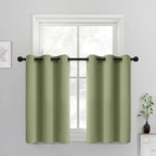 Yakamok Room Darkening Thermal Insulated with Grommet Window Curtain for Bedroom, 38Wx36L inch, Light Reducing Drapes for Living Room,Sage Green, 2 Panels
