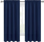 DWCN Navy Blue Blackout Curtains for Bedroom 63 Inches Long 2 Panels Set Window Drapes Thermal Insulated Room Darkening Rod Pocket Curtains for Kids Boys Room (W42 x L63 Inch, Navy Blue)