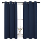 NICETOWN Blackout Draperies Curtains, All Season Thermal Insulated Solid Grommet Top Blackout Curtains/Drapes for Kid's Room (Navy, 1 Pair, 34 x 45 inches)