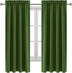DWCN Olive Green Room Darkening Blackout Curtains - Thermal Insulated Privacy Energy Saving Window Curtain Drapes 42 x 63 inch Length, Set of 2 Bedroom Living Room Curtains