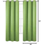 LEMOMO Light Green Thermal Blackout Curtains/38 x 84 Inch/Set of 2 Panels Room Darkening Curtains for Bedroom
