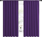 NICETOWN Living Room Curtains for Window - Energy Efficient & Noise Reducing Thermal Insulated Rod Pocket Blackout Drapes/Draperies for Living Room (Royal Purple, 2 Panels, W62 inches x L63 inches)