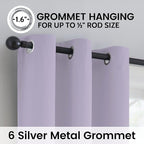 SimpleHome 100% Blackout Curtains for Bedroom,Thermal Insulated Lilac Grommet Window Drapes Room Darkening Curtains for Living Room with Black Back,38 x 84 Inch,2 Panels