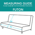 U-NICE HOME Futon Sofa Covers 68''Armless Couch Cover, Dark Grey/Light Grey