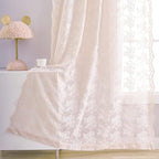 YJ YANJUN Vintage Lace Curtains 96 Inches Long-Victorian Floral Pattern Dusty Pink Sheer Curtain Panels for Living Room Bedroom,Light Filtering, Shabby Chic Girls Drapes 2 Panels 52W x 96L