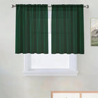 SpaceDresser Basic Rod Pocket Sheer Voile Window Curtain Panels Foliage Green 1 Pair 2 Panels 52 Width 36 Inch Long for Kitchen Bedroom Children Living Room Yard（Foliage Green, 52W x 36L）