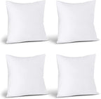 Utopia Bedding Throw Pillows (Set of 4, White) – 17 x 17 Inches Down Alternative Pillows for Bed, Sofa, and Couch - Fluffy Decorative Stuffer Pillow for Indoors & Outdoors