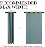 NICETOWN Modern Blackout Curtains Noise Reducing, Thermal Insulated and Privacy Room Darkening Drape Panels for Boy's Guest Room Door Window (Greyish Blue, 2 Panels, W55 x L78 -Inch)