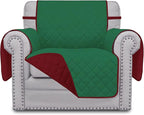 Easy-Going Chair Sofa Slipcover Reversible Sofa Cover Water Resistant Couch Cover Furniture Protector Cover with Elastic Straps for Pets Kids Children Dog Cat (Chair, Green/Christmas Red)