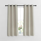 NICETOWN Blackout Natural Curtains for Bedroom - Window Treatment Thermal Insulated Grommet Solid Drapes Thermal Curtains Sound Reducing for Basement/Kitchen, 2 Panels, W37 x L54
