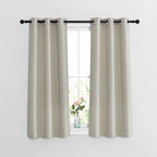 NICETOWN Blackout Natural Curtains for Bedroom - Window Treatment Thermal Insulated Grommet Solid Drapes Thermal Curtains Sound Reducing for Basement/Kitchen, 2 Panels, W37 x L54