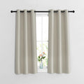 NICETOWN Blackout Bedroom Curtains 48 inches Long - Window Treatment Thermal Insulated Solid Grommet Room Darkening Privacy Sound Reducing for Kitchen (Natural, Set of 2, W37 x L48)