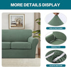 Turquoize 3 Piece Sofa Covers for 2 Cushion Couch Sofa Slipcover Soft Couch Cover for Dogs-Washable Sofa Furniture Covers with 2 Individual Cushion Covers (2 Cushion Sofa, Loden Frost)