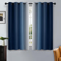 SimpleHome Ombre Blue to Grey White Curtains for Living Room 52Wx54L