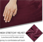 ULTICOR Reclining Love Seat Slipcover, 48" - 65" L, 6-Piece Velvet Stretch Loveseat Reclining Sofa Covers, 2 seat Love seat Recliner Cover, Thick, Soft, Washable (Burgundy - Wine)