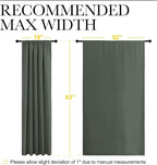 NICETOWN Bedroom Curtains Blackout Draperies - All Season Thermal Insulated Solid Rod Pocket Top Blackout Curtains/Drapes for Kid's Room (Dark Mallard, 1 Pair, 52 x 63 Inch)