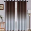 SimpleHome Brown to Grey White Ombre Room Darkening Curtains 84 Inch
