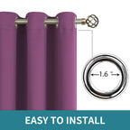 BGment Eggplant Purple Blackout Curtains for Living Room 95 Inch - 2 Panels
