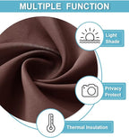 RYB HOME Cafe Blackout Curtains 24 inch Length, RV Curtains for Camper Windows, Mini Short Small Insulating Light UV Blocking Privacy Half Window Tiers, Width 42 by Length 24, Chocolate Brown, 2 Pcs