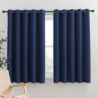 NICETOWN Blackout Draperies Curtains, All Season Thermal Insulated Solid Grommet Top Blackout Curtains/Drapes for Kid's Room (Navy, 1 Pair, 70 x 63 inches)