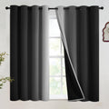 SimpleHome 100% Blackout Ombre Bedroom Curtains Black and Greyish White,45L