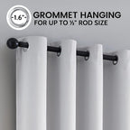SimpleHome 100% Blackout Curtains for Bedroom,Thermal Insulated White Grommet Window Drapes Room Darkening Curtains for Living Room with Black Back,52 x 54 Inch,2 Panels