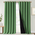 NICETOWN Total Shade Curtains and Draperies, Forest Green, Package of 2, 62 inches Wide x 95 inches, LongHeavy-Duty Full Light Shading Drapes with Black Liner Backing for Villa/Hall/Dorm Window