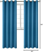 BGment Blackout Curtains - Grommet Thermal Insulated Room Darkening Bedroom and Living Room Curtains, Set of 2 Panels (52 x 95 Inch, Steel Blue)