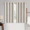 MIULEE 100% Blackout Linen Curtains for Bedroom 52x54 Inches Cream White