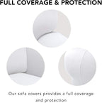 PureFit Super Stretch Sofa Slipcover – Spandex Non Slip Soft Couch Sofa Cover, Washable Furniture Protector with Non Skid Foam and Elastic Bottom for Kids, Pets （Sofa, White）