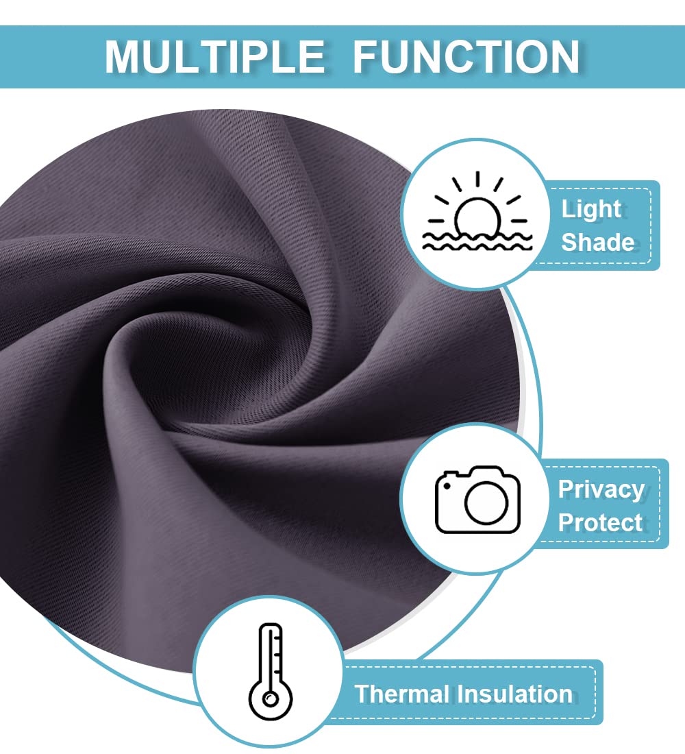 RYB HOME 54 inch Blackout Curtains for Living Room Bedroom, Rod Pocket