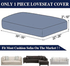 Couch Cushion Cover Loveseat Cover or 2 Seat Sofa Cover Washable Stretch Sectional Sofa Slipcover(1 Piece for Loveseat or Sofa 2-Seater, Navy)