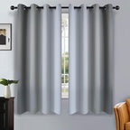 SimpleHome Ombre Room Darkening Curtains for Living Room, Light Blocking Gradient Grey to Greyish White Thermal Insulated Grommet Window Curtains/Drapes for Bedroom, 2 Panels, 52x63 inches Length
