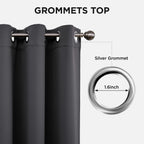 Joydeco Grey Blackout Curtains for Bedroom with Grommets 72 inch, 2 Panels