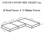 Disayu Sofa Covers Couch Covers for Sofa Pet Friendly Couch Cushion Covers Universal Sofa Covers Washable Stretch Slipcovers for Sectional Sofa (Texture Blue, 2 Seats + Chaise Cover)