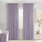 MIULEE Lilac Back Tab Blackout Curtains 72 Inches Long 2 Panels Set for Living Room Bedroom Privacy, Rod Pocket/Pinch Pleat Thermal Insulated Room Darkening Pleated Light Blocking Drapes