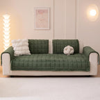 Couch Cover for Dogs Washable, Fuzzy Pet Couch Covers for 3 Cushion Sofa Pet Friendly, Non Slip Sofa Cover (Green, 35" x 82.7"/90 x 210cm)