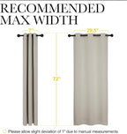 NICETOWN Blackout Curtains for Bedroom, 72 inches Long Curtains & Drapes for Living Room, Thermal Insulated Window Treatment Draperies for Nursery (Natural, 34" by 72")