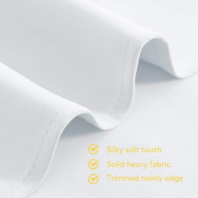 NICETOWN White Short Window Curtains 40 inch Long for Windows, White, W34, 1 Pair, Solid Grommet 50% Light Reducing Thermal Insulated Curtain Panels for Kitchen/Bedroom