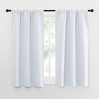 NICETOWN Greyish White Window Curtain Panels - Thermal Insulated Rod Pocket Room Darkening Curtain Sets for Bedroom (Greyish White, 2 Panels, 34 in x 54 in (W x L))