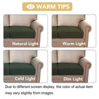 H.VERSAILTEX Super Stretch Individual Seat Cushion Covers Sofa Covers Couch Covers Slipcover Sets Thick Jacquard Textured Twill Fabric (2 Piece Large Sofa Cushion Covers, Olive)