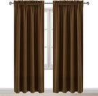 DWCN Blackout Curtains Room Darkening Thermal Insulated Bedroom Curtains Window Curtain Panels, 52 x 84 inches Long, Set of 2 Brown Rod Pocket Drapes