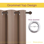 NICETOWN Window Draperies Blackout Curtain Panels, 1 Pair, 42 by 80 inches, Cappuccino, Window Treatment Thermal Insulated Solid Grommet Blackout Drapes for Bedroom