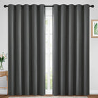 Yakamok Blackout Curtains Room Darkening Thermal Insulated with Grommet Window Curtain for Bedroom/Living Room(70Wx84L inch, Dark Grey, 2 Panels)