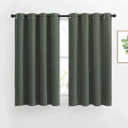 NICETOWN Bedroom Blackout Curtains & Drapes - Window Treatment Thermal Insulated Solid Grommet Voice Reducing for Kitchen/Nursery, Dark Mallard, 1 Pair, W52 x L54