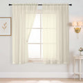Ebesto Cream Sheer Curtains 63 Inch Length 2 Panels, Voile Sheer Curtain for Living Room, Breathable Light Filtering Modern Window Treatments, Soft Fabric Dual Rod Pocket Drapes, 2x42Wx63L Inches