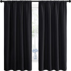 NICETOWN Black Blackout Curtain Blinds - Solid Thermal Insulated Window Treatment Blackout Drapes/Draperies for Bedroom (2 Panels, 42 inches Wide by 63 inches Long, Black)