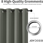Joydeco Blackout Curtains 95 Inch Length 2 Panels Set, Thermal Insulated Long Curtains& Drapes 2 Burg, Room Darkening Grommet Drapes for Bedroom Living Room Window (Sage Green, W52 x L95 Inch)